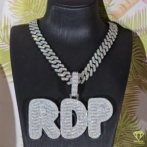 Luxury " BGE " Pendant Necklace <b>Iced</b> <b>Out</b> Diamond Cuban <b>Chain</b> Fashion Jewelry Gift For Him - Product Image 3