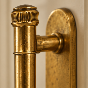Poignée de porte classique à extrémité côtelée, finition dorée, longue poignée cylindrique pour armoire, quincaillerie de meubles - Product Image 4