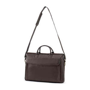 Luxury Full Grain Leather Office Laptop Bag for Men Vintage Brown Executive Messenger <b>Briefcase</b> with Zipper Closure - Product Image 3