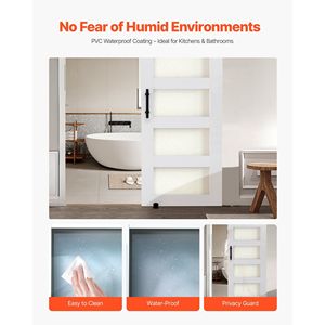 Kit per Porta Scorrevole in Vetro con Pannello MDF ad Alta Resistenza 30 X 84 Pollici, Impermeabile in PVC, Facile da Installare - Product Image 4