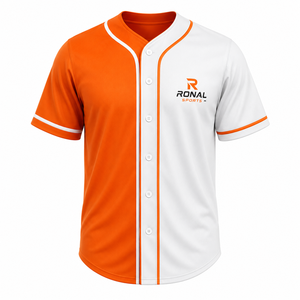 Vente en gros de maillots de baseball et de softball respirants 100% polyester, nouveau design, haute qualité, manches courtes pour hommes à prix avantageux - Product Image 1