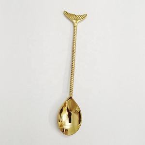 Mango de diseño de vástago rugoso de latón, cuchara de té o café con diseño de extremo de mariposa, diseño único para el hogar - Product Image 4