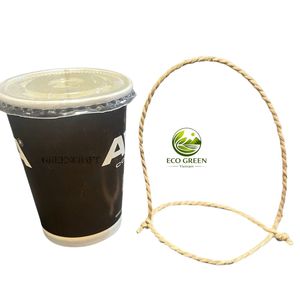Porte-gobelet à café écologique en jonc de mer naturel, design bohème Vietnamien, réutilisable et portable, pour les entreprises - Product Image 6