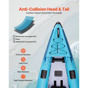 Kayak inflable recreativo para 2 personas con capacidad de 700 libras Kayak duradero y portátil para aventuras de Remo - Product Image 3