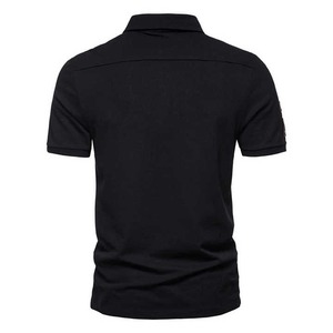 <b>Men's</b> Solid Color Cotton Pique Short Sleeve Polo <b>Shirt</b> Casual Breathable Knitted Design Regular Fit <b>Orange</b> Polo <b>Shirt</b> - Product Image 6