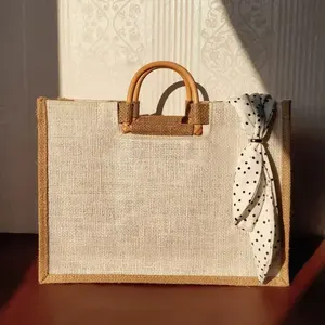 Bolsa de Compras de Yute con Logotipo Personalizado para Promoción Empresarial - Product Image 6