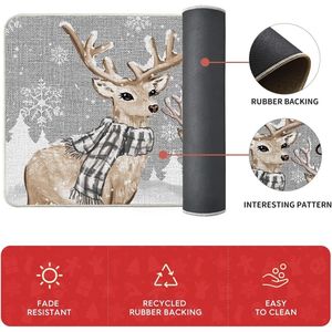 Set di 2 tappetini da cucina natalizi con albero di cervi e fiocchi di neve, decorazioni invernali a basso profilo 17x29 1 - Product Image 3