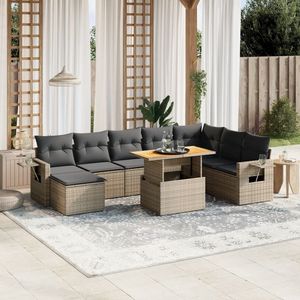 Reposabrazos grande ajustable gris PE ratán jardín sofá conjunto cómodo y elegante - Product Image 1