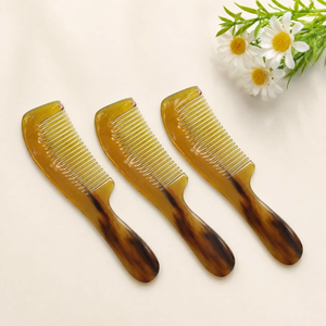 Eco Friendly Ox Horn Natural Crafts Hair Comb Polished High Quality Modern Smooth Anti-Static Tangle-Free Design <b>Beard</b> Comb - Product Image 1