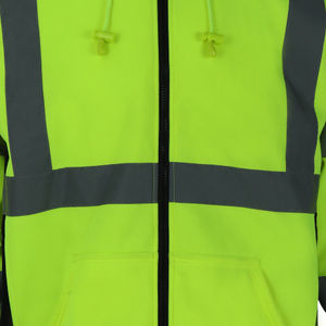 Men's Breathable Hi Vis Viz Reflective Visibility <b>Fleece</b> Jacket Coat Zip up Hoodies with Customized Logo for Safety <b>Work</b> Wear - Product Image 6