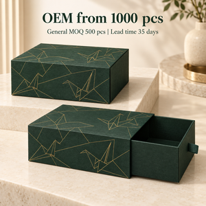 Caja Deslizante de Origami con Diseño Forestal Personalizado para Empaque de Sets de Regalo Tecnológicos - Product Image 5