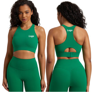 Sujetador Deportivo de 4 Vías con Logotipo Personalizado para Mujer, Elástico, Suave, Transpirable, de Secado Rápido, Nailon y Elastano, para Gimnasio, Fitness, Yoga, Doble Capa - Product Image 3