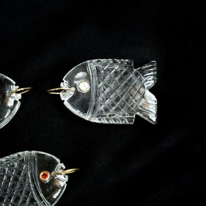 Colgante de Pez de Cuarzo Cristal Natural, Plata 925, Hecho a Mano, Amuleto de Pez de Piedra Preciosa, Collar Tallado a Mano, Joyería de Cristal Curativo - Product Image 4