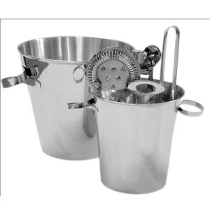 Juego de Herramientas de Bar de Acero Inoxidable Plateado de Lujo con Cubitera Doble y Colador Hawthorne, Kit de Coctelería Premium para el Hogar y Hoteles - Product Image 1