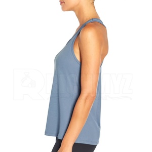 Hot Sale Women Breathable Casual Solid Tank <b>Top</b> Customized Front Logo Cotton / Polyester For Gym Wear - Product Image 6