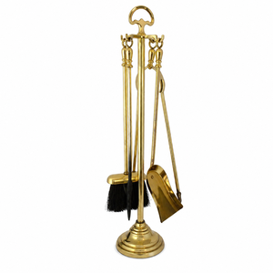 Juego de Herramientas para Chimenea de Latón Antiguo al por Mayor, Set de Accesorios de Metal Ornamentado para Chimenea con Soporte, Decoración para el Hogar a un Precio Razonable - Product Image 1