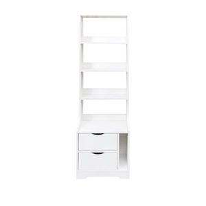 Bookshelf Nightstand with <b>2</b> <b>Storage</b> <b>Drawers</b> for Bedroom - Product Image 4
