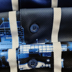 Camiseta de Béisbol Color Azul, 100% Poliéster, Cuello en V, Tela Ligeramente Elástica, Ropa Deportiva para Equipos Deportivos para las Cuatro Estaciones - Product Image 5