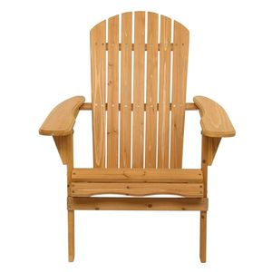 Chaise longue pliante en bois Adirondack avec finition naturelle, remplace 54610110, idéale pour bronzer - Product Image 4