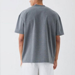 เสื้อยืดคอตตอนทรงหลวมสีเทาสำหรับผู้ชาย น้ำหนัก 270 กรัม คอกลม แขนสั้น ทรงโอเวอร์ไซส์ สไตล์ลำลอง สตรีทแวร์ แฟชั่นท็อป - Product Image 3