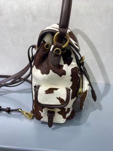 High-Volume Vintage Anti-Theft Genuine <b>Leather</b> Hair-on-Hide Fur Backpack Western Travel <b>Bag</b> Wholesale LHBP-0225 - Product Image 4