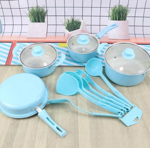 Contemporary Non Stick Cookware Set With Titanium Enhanced Coating Deep Fry <b>Pans</b> Stock <b>Pots</b> <b>And</b> Sauce <b>Pots</b> - Product Image 4