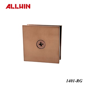 51mm borde cuadrado PVD oro cepillado ducha vidrio abrazadera Material de latón pulgadas y sistema de medición Métrico - Product Image 6