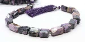 Perles de Charoïte Naturelle Facettées Bleu Ombré en Forme de Nugget 10x14 MM, Perles de Gemmes Facettées en Charoïte Naturelle Forme Roulée 9 Pouces pour Bijoux - Product Image 6