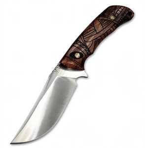 มีดอเนกประสงค์ทำมือจากเหล็กกล้าไร้สนิมคาร์บอนสูง ด้ามไม้แกะสลัก - Product Image 5