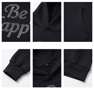 เสื้อฮู้ดโอเวอร์ไซส์พิมพ์ลายเพชรแบบกำหนดเองสำหรับผู้หญิง ผ้าฝ้ายฟลีซ 400 GSM มีกระเป๋าหน้า - Product Image 6
