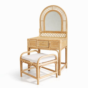 Kids dresser <b>tables</b> rattan <b>dressing</b> <b>table</b> with drawers dress-up play vanity for preschooler - Product Image 1