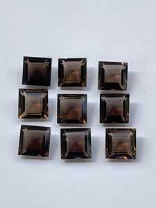 Lote al por mayor de piedras preciosas sueltas de cuarzo ahumado natural de 6x6 mm, tallado cuadrado facetado y calibrado, para la fabricación de joyas. - Product Image 4