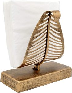 Porta Servilletas Moderno de Metal Dorado con Diseño de Hojas para Mesa – Soporte Decorativo para Servilletas para Mesa de Comedor y Cocina - Product Image 4