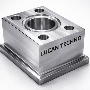 บล็อกตัวต่อกลึง CNC Lucan Techno ความแม่นยำตามสั่งพร้อมรูเกลียวขนาด80x80x40มม. และส่วนประกอบ PLC - Product Image 1