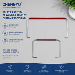 Asa de elevación para cubo de fregona comercial con cubierta de plástico roja para carros de limpieza y cubos de almacenamiento - Product Image 2