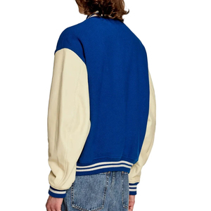 Men's <b>Winter</b> Varsity <b>Jacket</b> <b>Leather</b> Sleeve Embroidered Letter Woolen Bomber Coat Custom Logo Casual Outerwear Cheap Price - Product Image 4