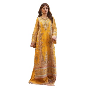 Fancy WS INTERNATIONAL Traje de seda étnico pakistaní Venta caliente Diseñador Recto Salwar Kameez Vestido de Pakistán e India - Product Image 1