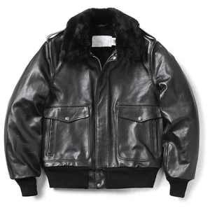 Veste en cuir PU marron unisexe MAX WORLD ENTERPRISES, col rabattu, fermeture éclair, coupe ajustée décontractée, broderie sur le devant, hiver - Product Image 2