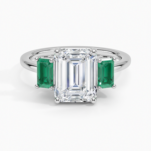 แหวน BOJ รุ่น 0137 ทรง Emerald Cut เงินแท้ 925 ประดับเพชร Luxe Rhiannon แบบหนามเตย แหวนเพชรเม็ดเดี่ยว 2 กะรัต สี D ความสะอาด VVS1 มอยส์ซาไนต์ GRA ลดราคา - Product Image 1