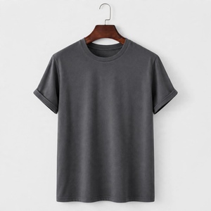 T-shirt uni 100% coton imprimé streetwear pour hommes, t-shirts personnalisés avec logo pour hommes, anti-rides, respirants, manches courtes - Product Image 1