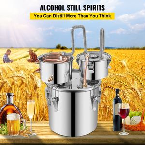 Distillatore d'Alcol in Acciaio Inox da 5 Galloni con Tubo in Rame, Termometro, Pompa dell'Acqua, Doppio Distillatore THU-100L a Vapore - Product Image 2