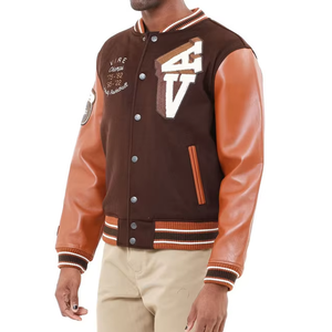 Venta al por mayor de diseño popular de la mejor calidad de peso ligero de los hombres Varsity chaqueta elástica y de buen fabricante Varsity chaqueta para los hombres - Product Image 6