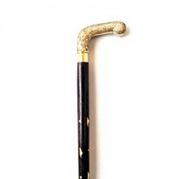 Canne de marche pour aveugles en métal, poignée en laiton victorien, style nautique, faite à la main, polie, forme personnalisable, longueur réglable, marron 36