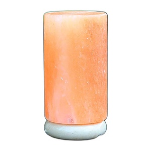 Premium Quality Himalayan Rock Salt Cylindrical Lamp Carved Natural <b>Crystal</b> Salt Bulk - Product Image 1