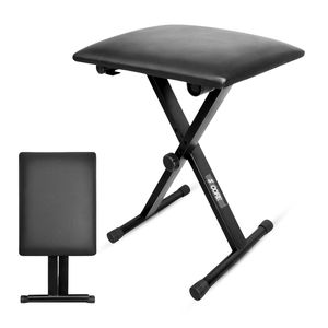 Sgabello Regolabile per Pianoforte con Cuscino Imbottito da 2 Pollici, Altezza 19 Pollici, Panca Portatile per Tastiera per Chitarristi - Product Image 1