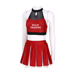 เสื้อกั๊กทรงสปอร์ตแบบไม่มีแขน ตกแต่งขอบด้วยผ้าสีตัดกันและประดับด้วยคริสตัลวิบวับ เหมาะสำหรับชุดเชียร์ลีดเดอร์ - Product Image 2