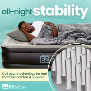 ที่นอนลม EZ INFLATE พร้อมปั๊มในตัว ดีไซน์พกพาสะดวกสำหรับใช้ในบ้าน ตั้งแคมป์ และการเดินทาง - Product Image 5