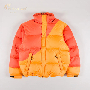 Chaqueta de Plumón de Ganso para Hombre, de Lujo, Informal, de Invierno, con Parches, Color Naranja, 700 Fill, con Capucha Desmontable - Product Image 4