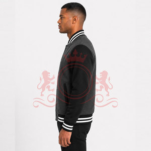 Veste Letterman gris anthracite classique avec col côtelé et boutons sur le devant, design streetwear élégant et décontracté - Product Image 6