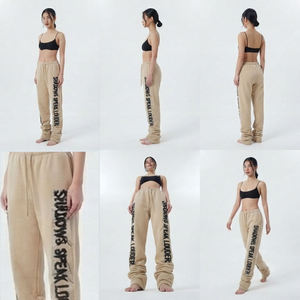 <b>Women</b> High Waist Fleece Wide Leg <b>Harem</b> <b>Pants</b> Full Length Loose Fit Solid Color Casual Summer Breathable Joggers Knitted Cotton - Product Image 4